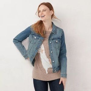 Lauren Conrad distressed jean jacket